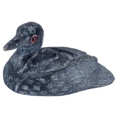 Used Grønlandica, Figure of a Wild Duck Made of Soapstone, Approximately 1960/1970s. 