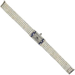 Grogan Co. von Henry Blank & Co. Art-Deco-Diamant:: Saphir:: Perlquarzuhr