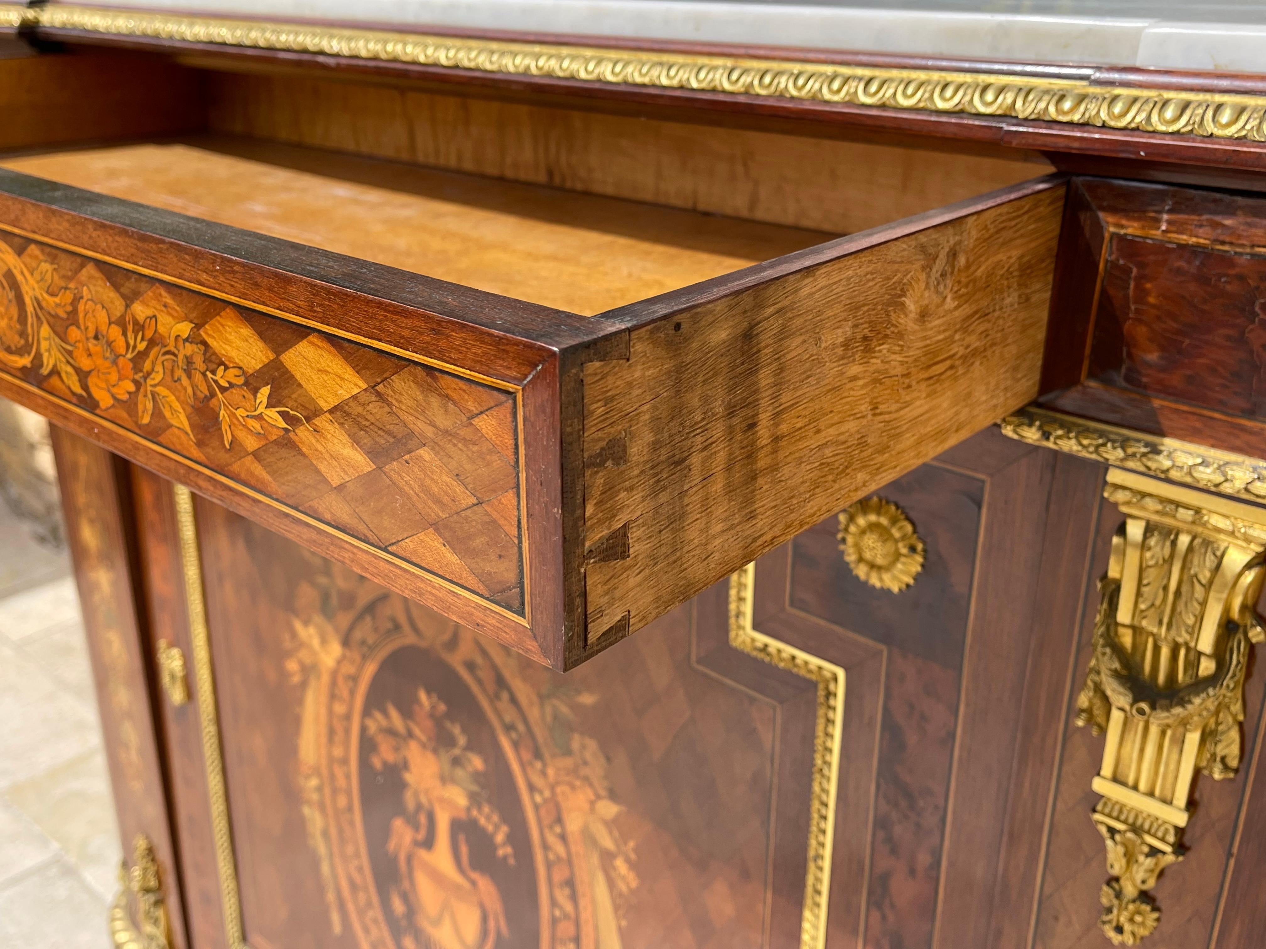 GROHE Frères Paris - Napoleon III Cabinet with Marquetry and Bronze For Sale 8