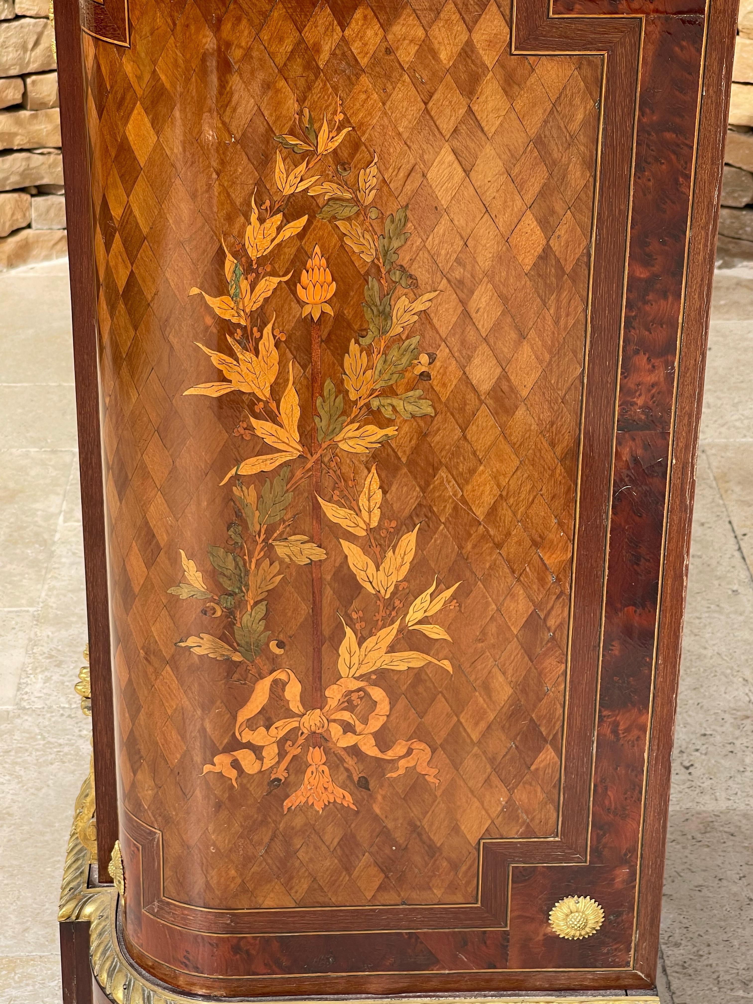 GROHE Frères Paris - Napoleon III Cabinet with Marquetry and Bronze For Sale 12