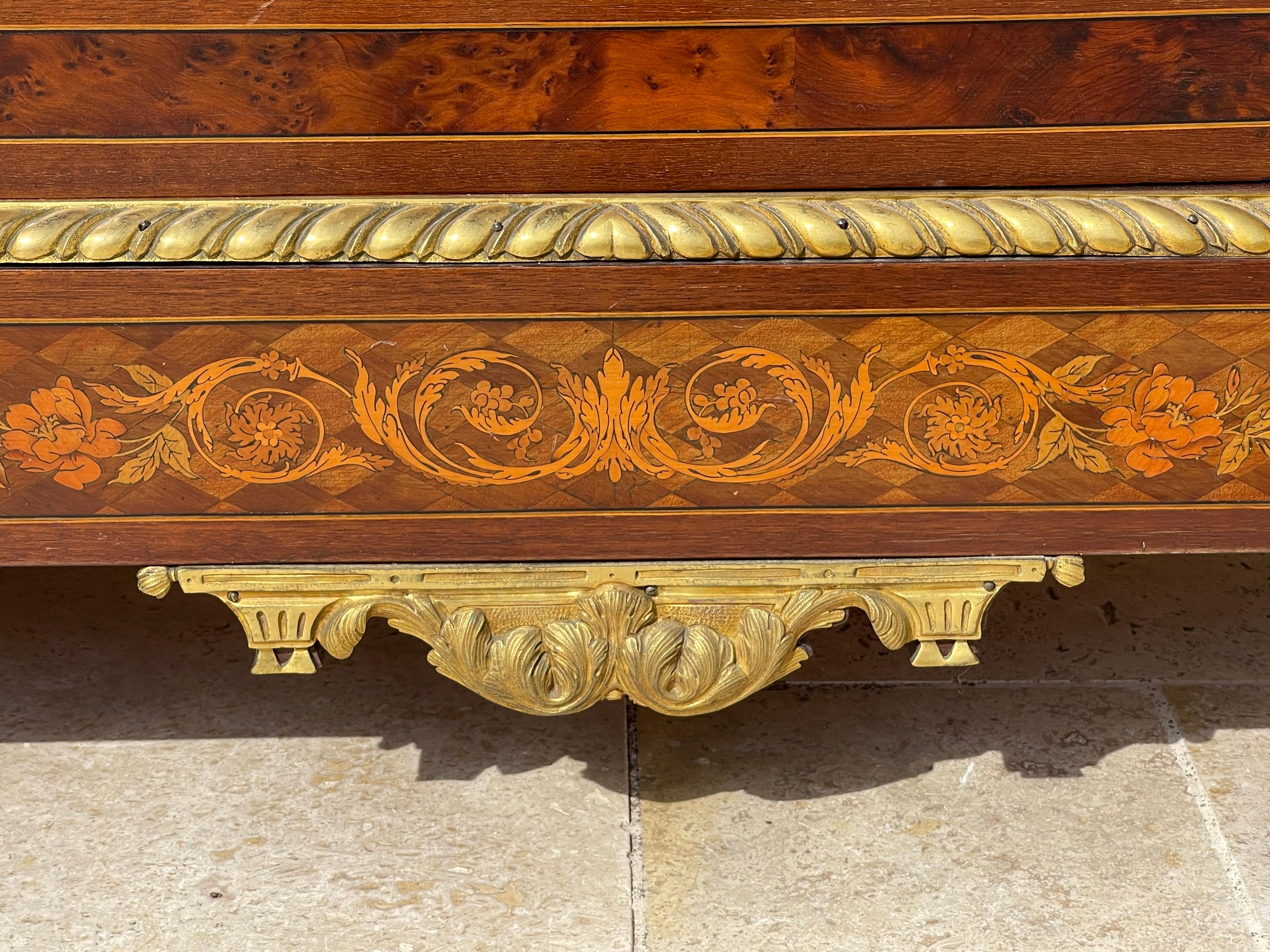 GROHE Frères Paris - Napoleon III Cabinet with Marquetry and Bronze In Good Condition For Sale In Beaune, FR