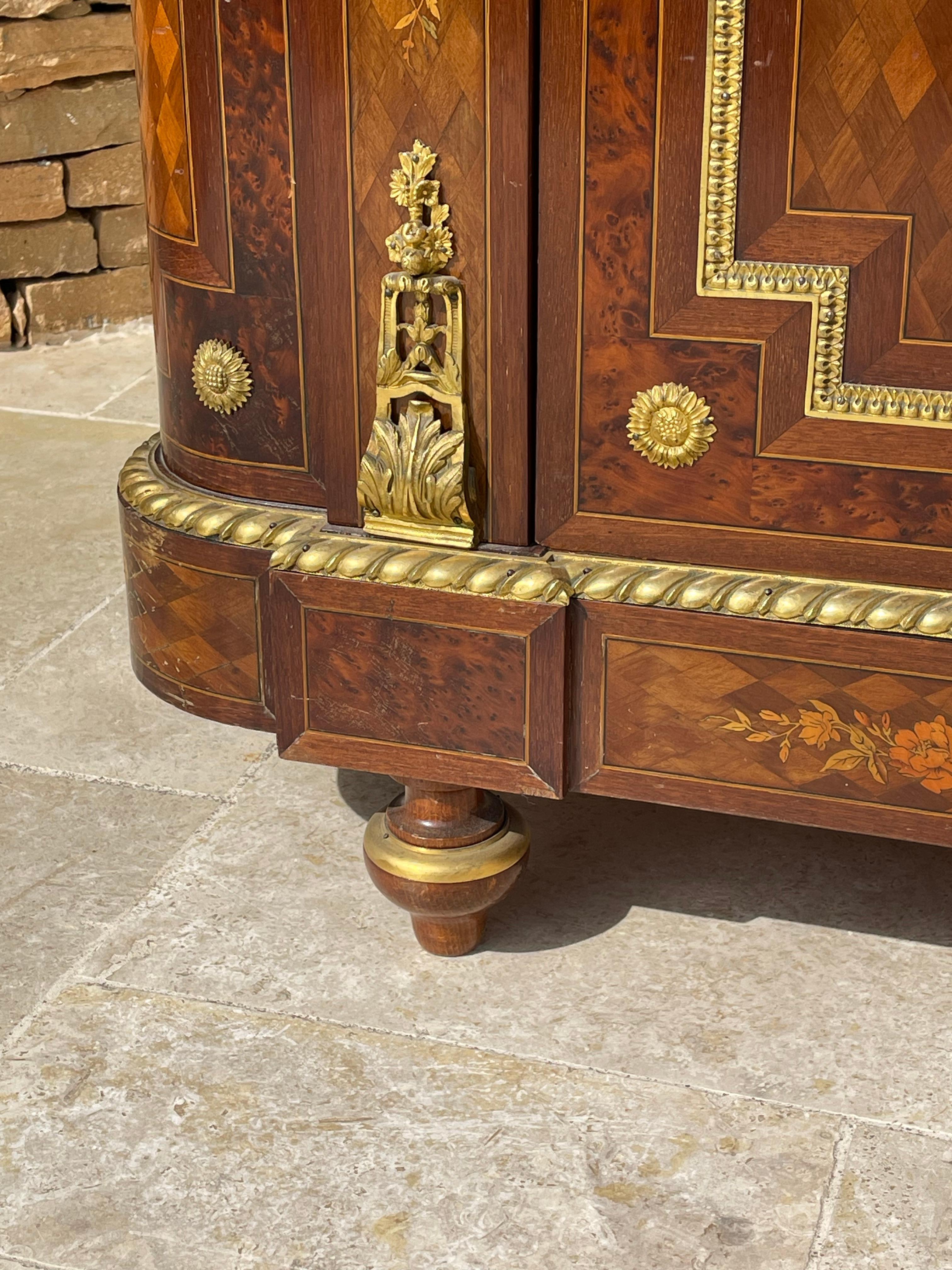 GROHE Frères Paris - Napoleon III Cabinet with Marquetry and Bronze For Sale 2