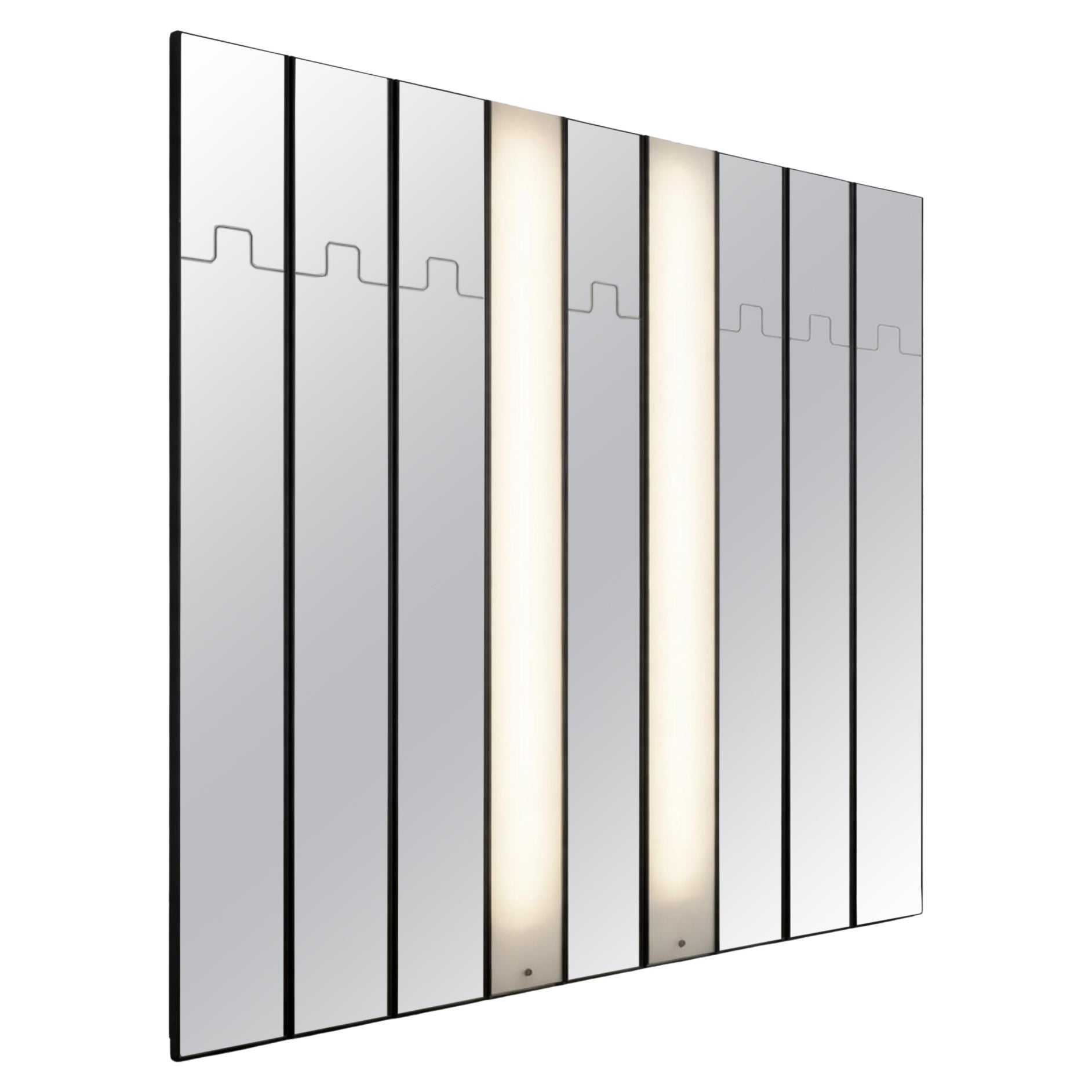 Italian Coat Rack Wall Mirror by Luciano Bertoncini for Elco, 1970s