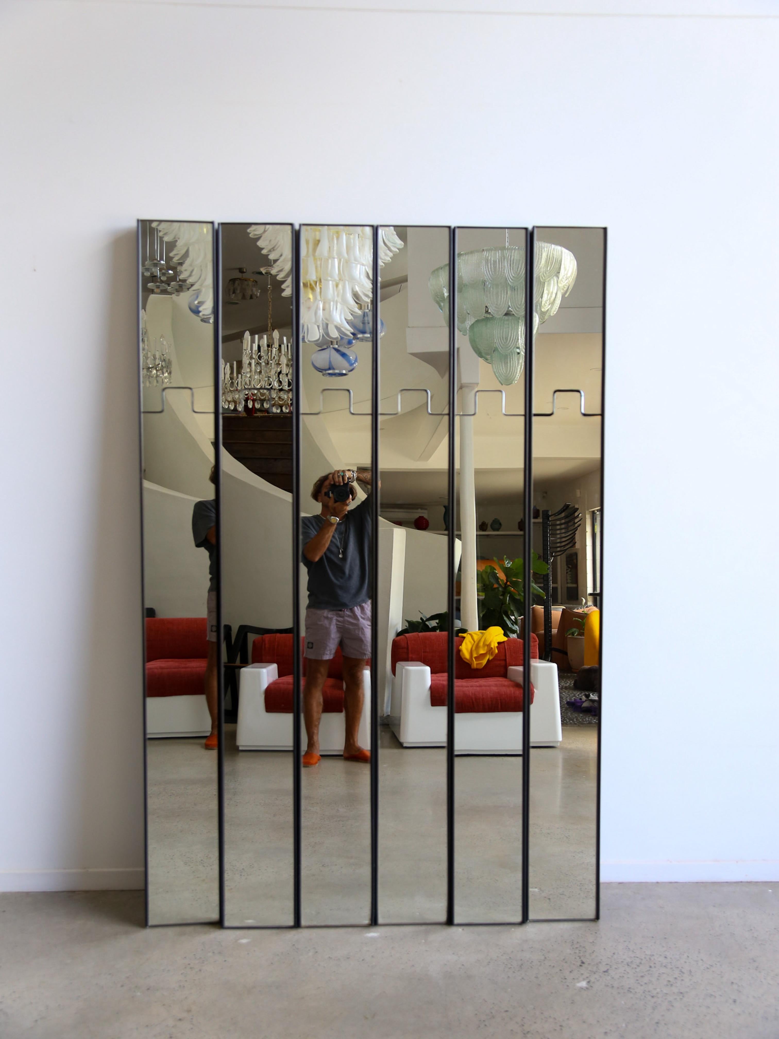 Gronda Modular Mirrors with Coat Hanger by Luciano Bertoncini for Elco In Good Condition In Byron Bay, NSW