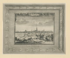 Groningen Across the Fields — Elegant Dutch City View by van der Aa, c.1710