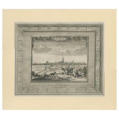Groningen Across the Fields — Elegant Dutch City View by van der Aa, c.1710
