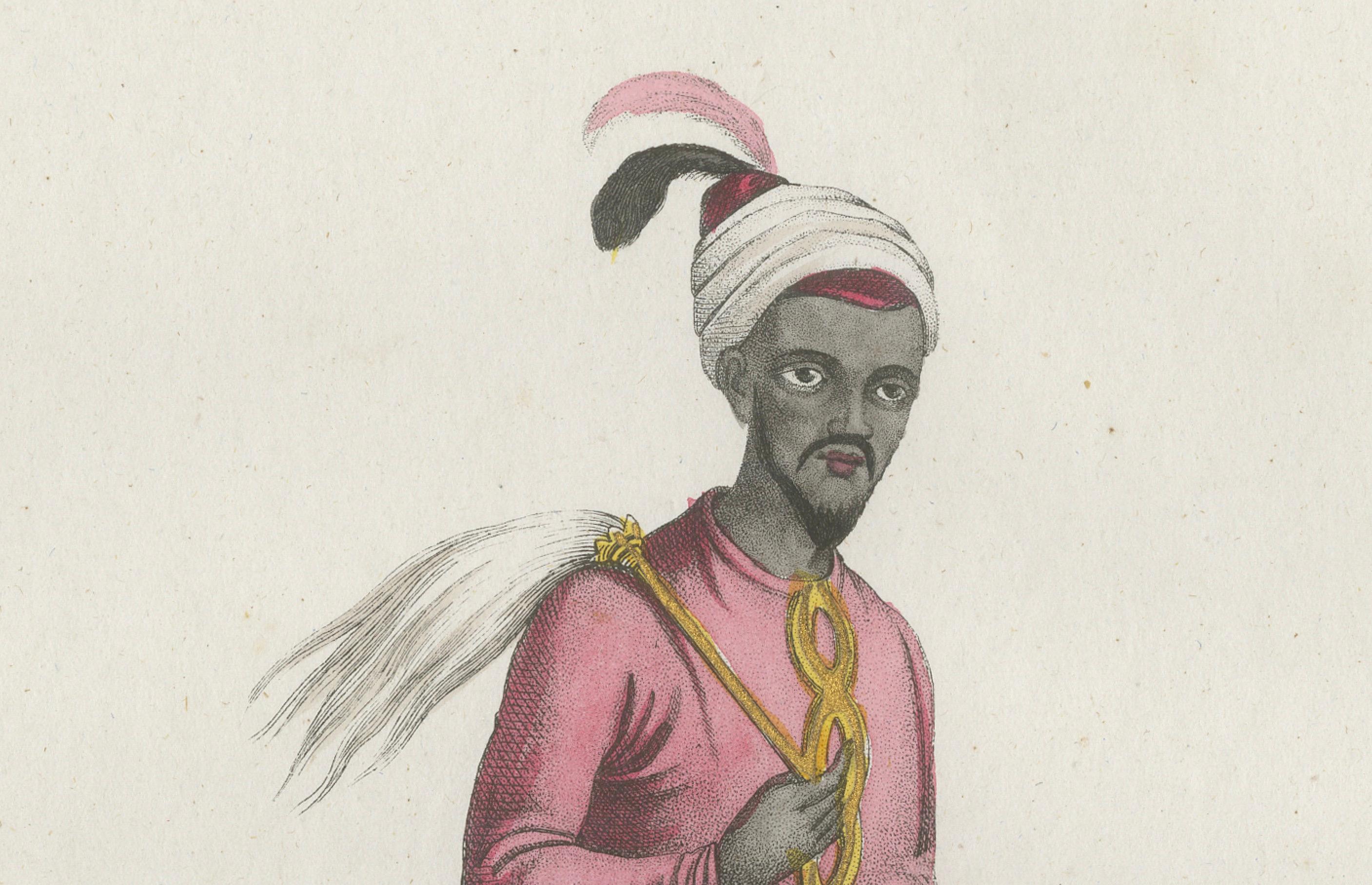 Bräutigam Kostüm Druck - Antike handkolorierte Lithographie, 1854 im Zustand „Gut“ im Angebot in Langweer, NL
