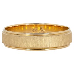 Alianza de boda para hombre Groove de 6 mm: Oro amarillo macizo de 14k