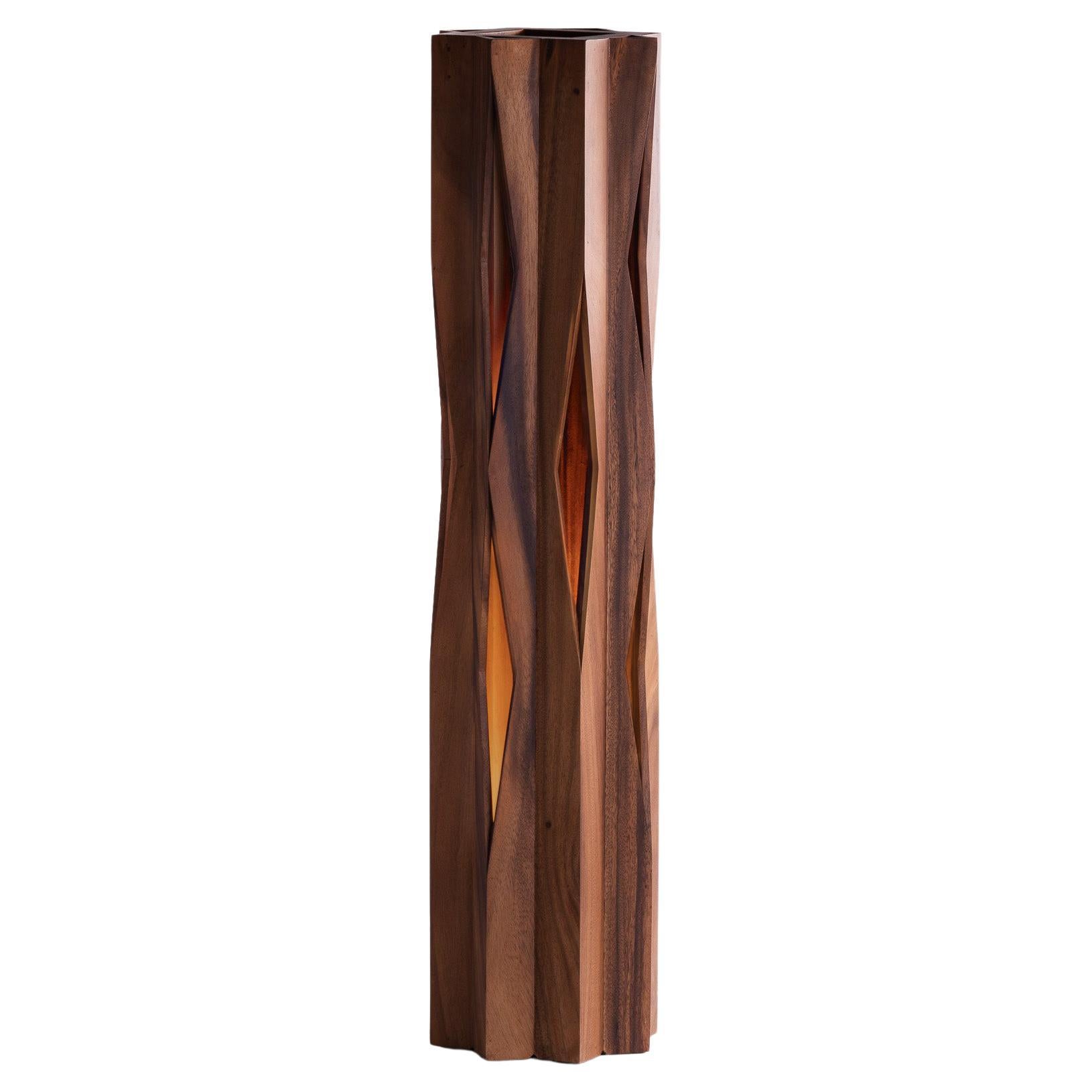 Groove, Natural Acacia Wooden Floor Lamp For Sale