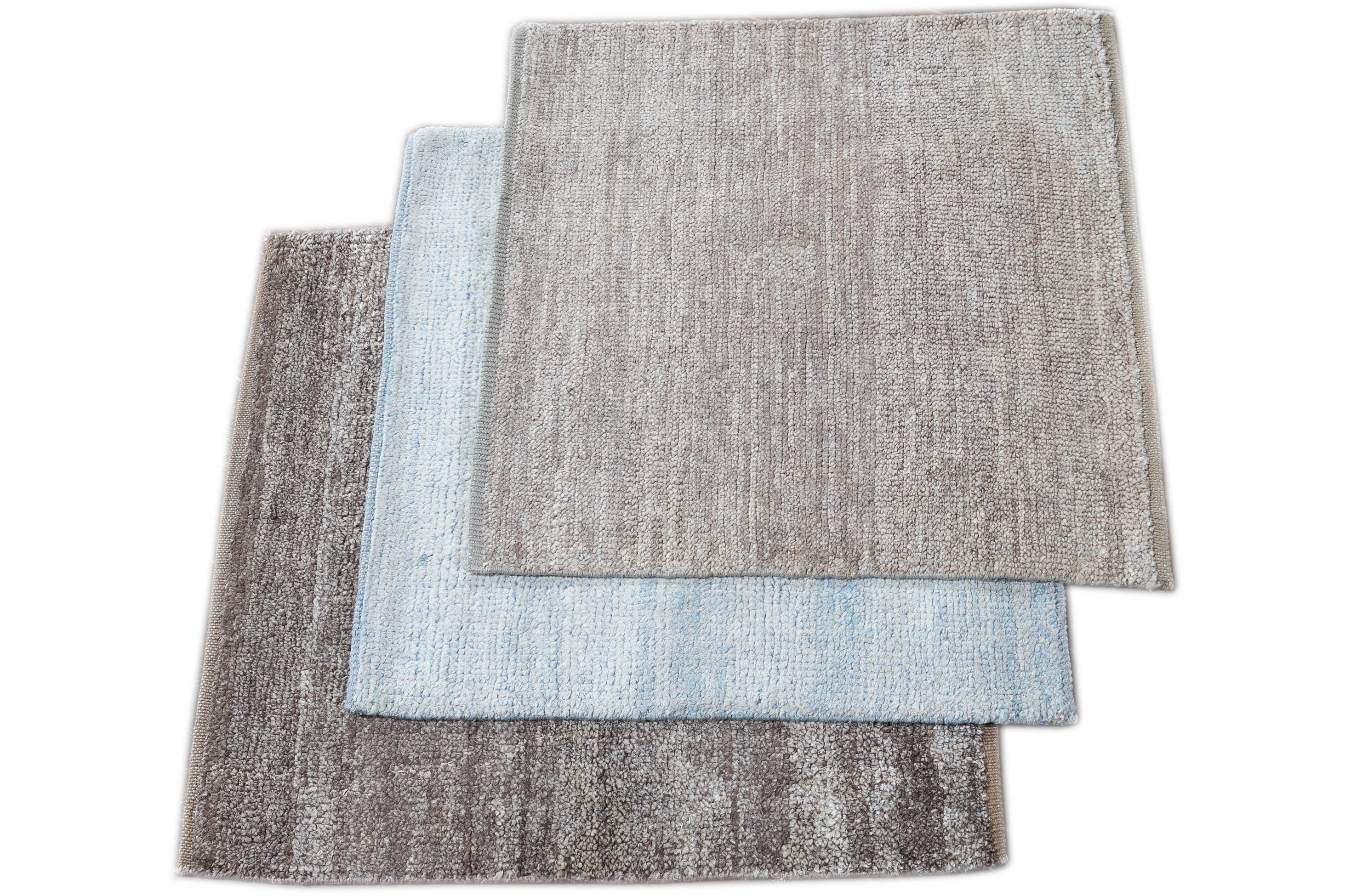 Groove custom silk rug. Custom sizes and colors made-to-order.
Material: 100% Silk
Lead time: Approx. 12 weeks available
Colors: Grey, light blue, beige
Made in India
Price shown is for an 8' x 10' rug.