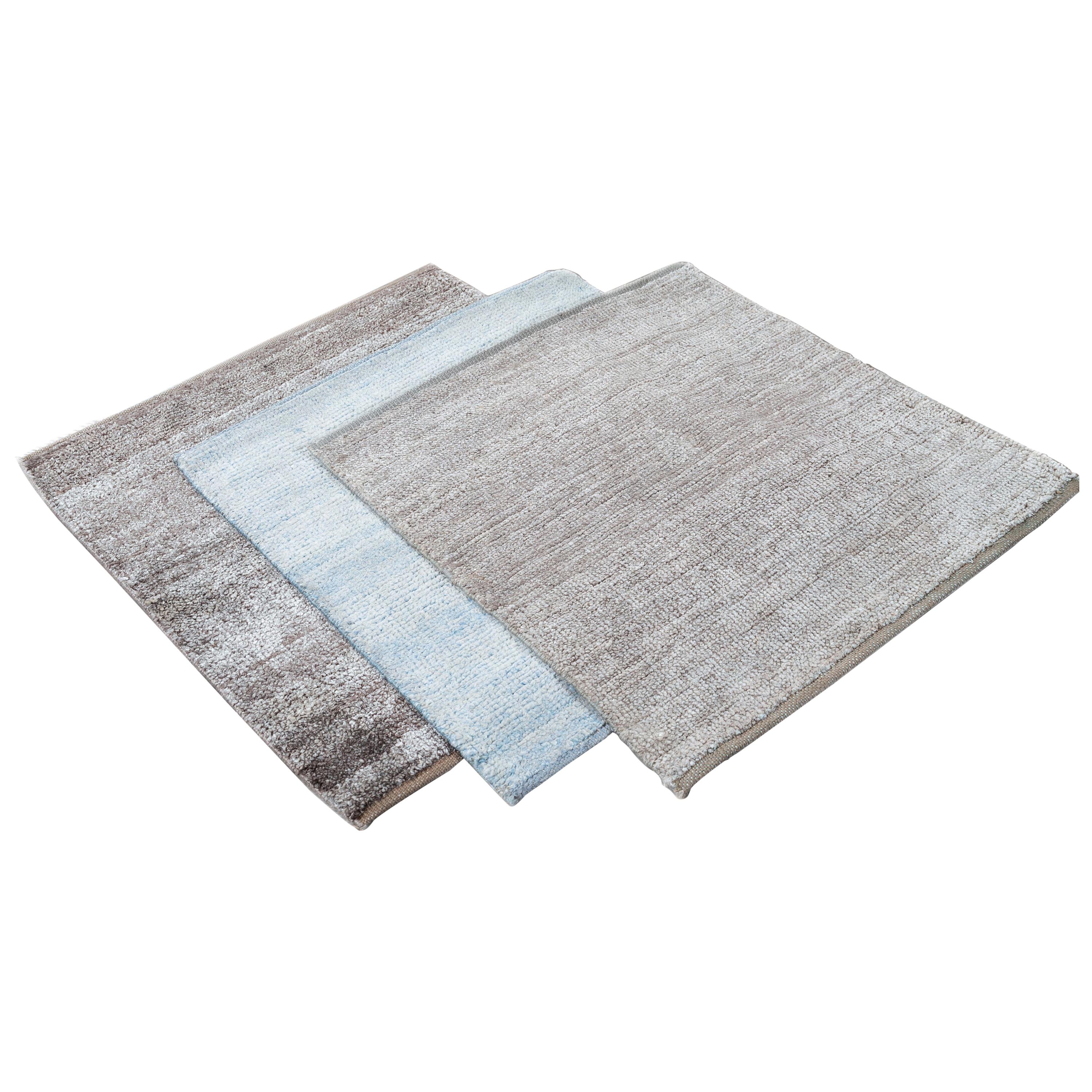 Groove Contemporary Loop and Cut Custom Wool and Silk Rug For Sale at ...
