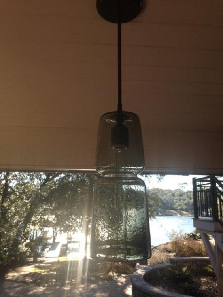 American Groove Series Cylinder Pendant, Modern Handmade Glass Lighting - In Stock For Sale