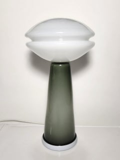 Groove Series Futura Table Lamp in Grey Contemporary Blown Glass Lighting