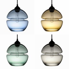 Groove Series Amber Orb Pendant Contemporary Handmade Glass Lighting