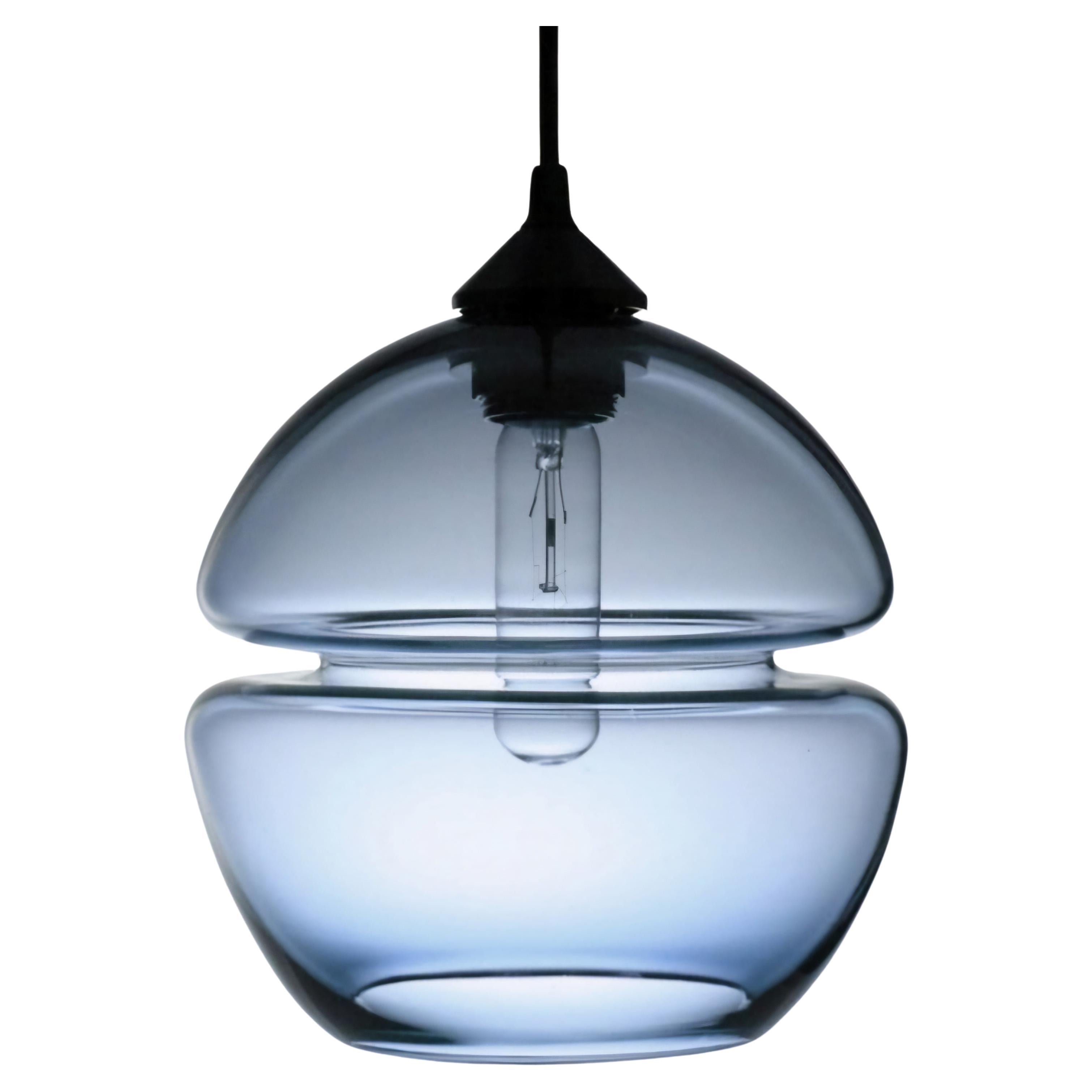 Groove Series Orb Pendant in Blue, Modern Customizable Handmade Lighting