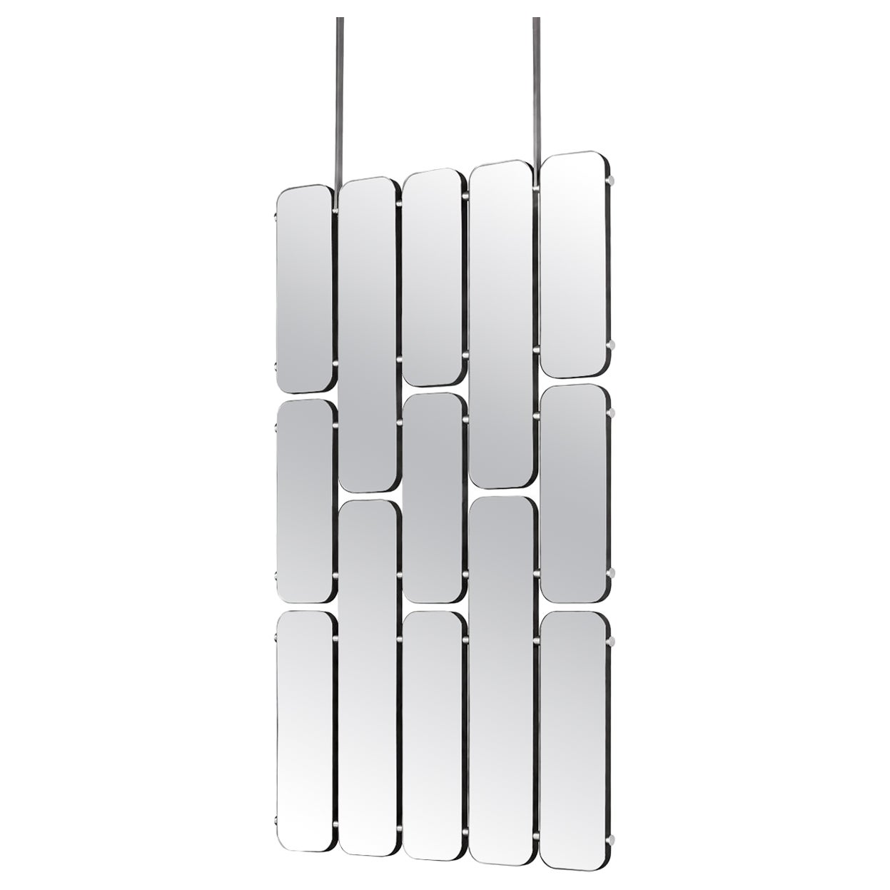 Espejo de pared modular «Groove Silver Median» de GTG Design Couture en venta