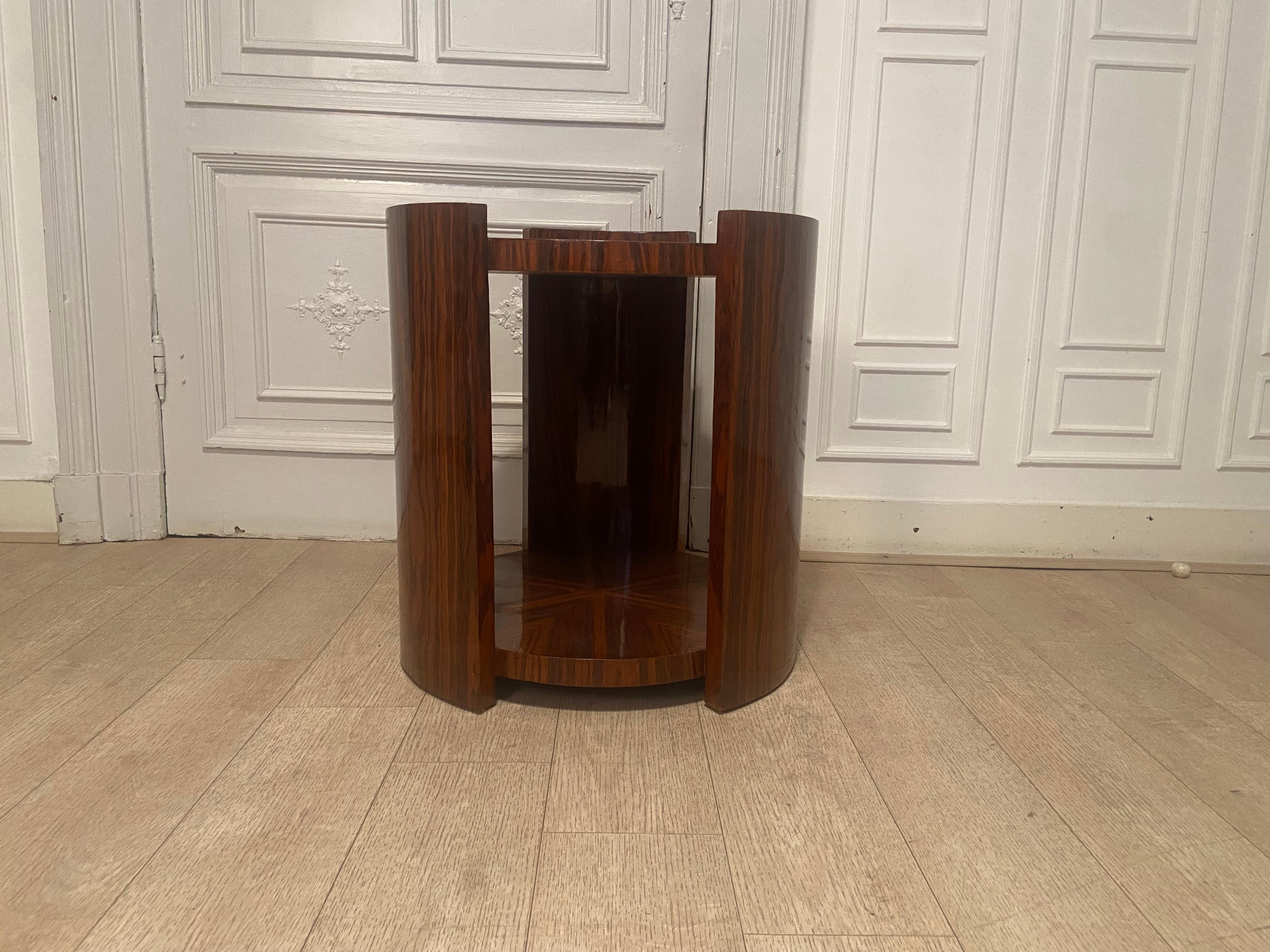 Pedestal table, mahogany art deco.