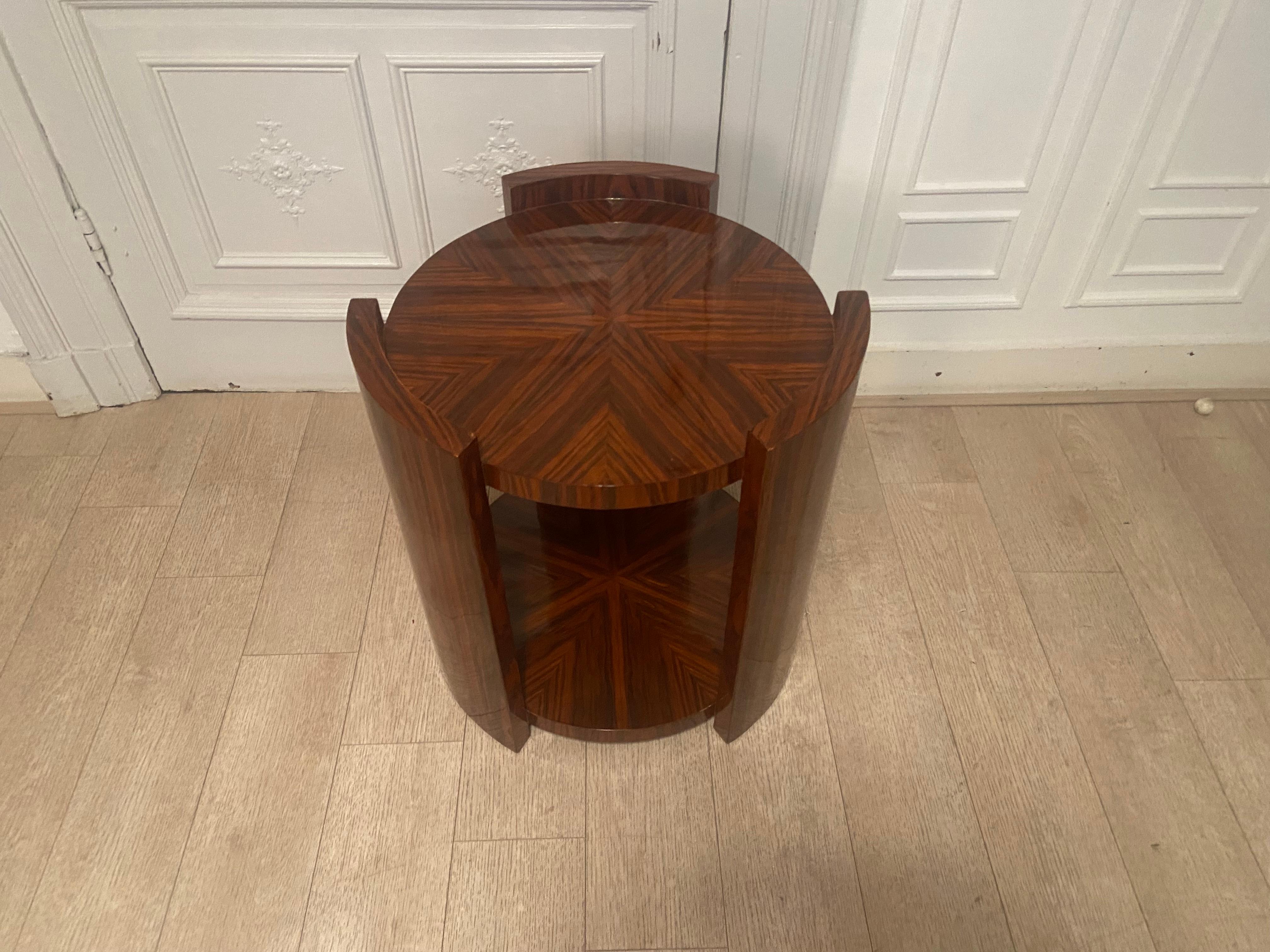 European Pedestal table, mahogany art deco For Sale