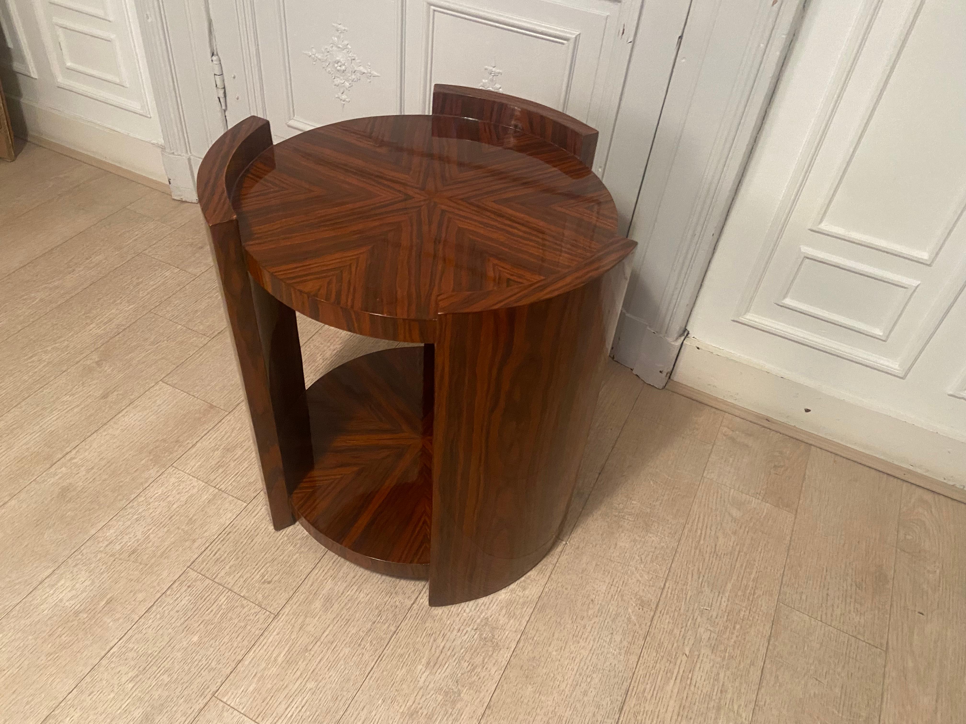Wood Pedestal table, mahogany art deco For Sale