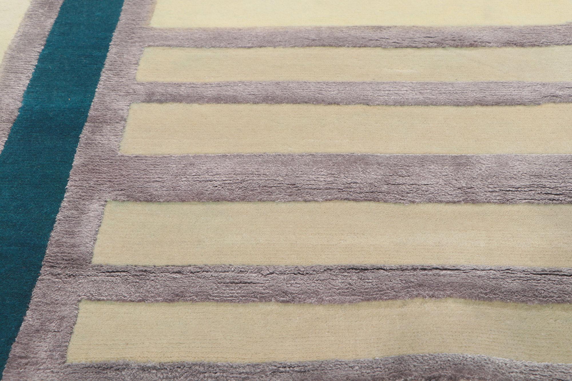 Wool Groovy Glamour New Retro Modern High-Low Rug For Sale