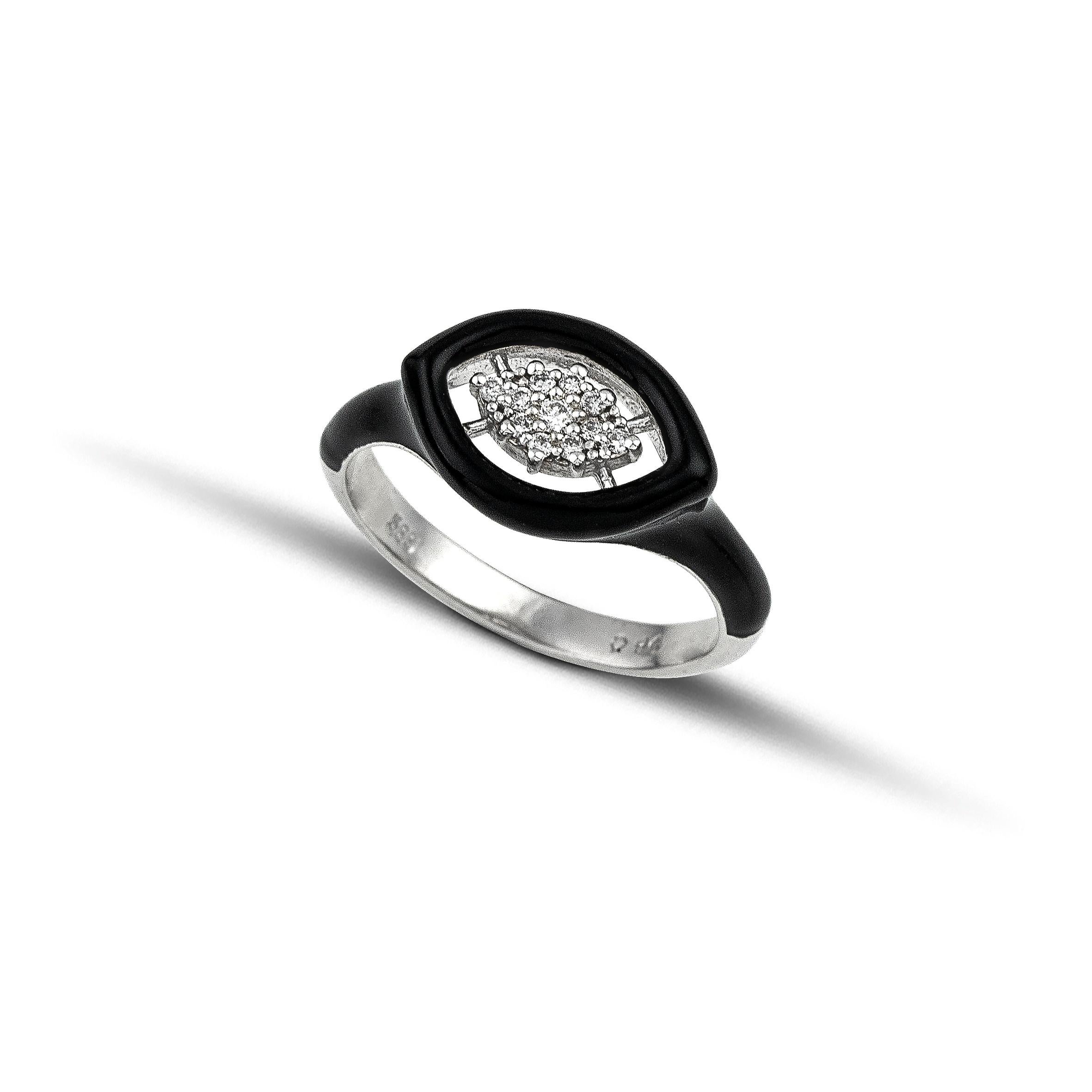 100% Recycled 14 K White Gold

Diamonds

Enamel

Ring size: on order

In the arts, maximalism, a reaction against minimalism, is an aesthetic of excess.

The philosophy can be summarized as “more is more’.

If minimalism has been referred to as the