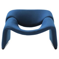 Groovy ‘M’ F598 in original blue fabric f 598 by Pierre Paulin for Artifort