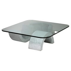 "Groppo" Marble and Glass Low Table by Raffaello Repossi for Up&Up, Italy, 1970s