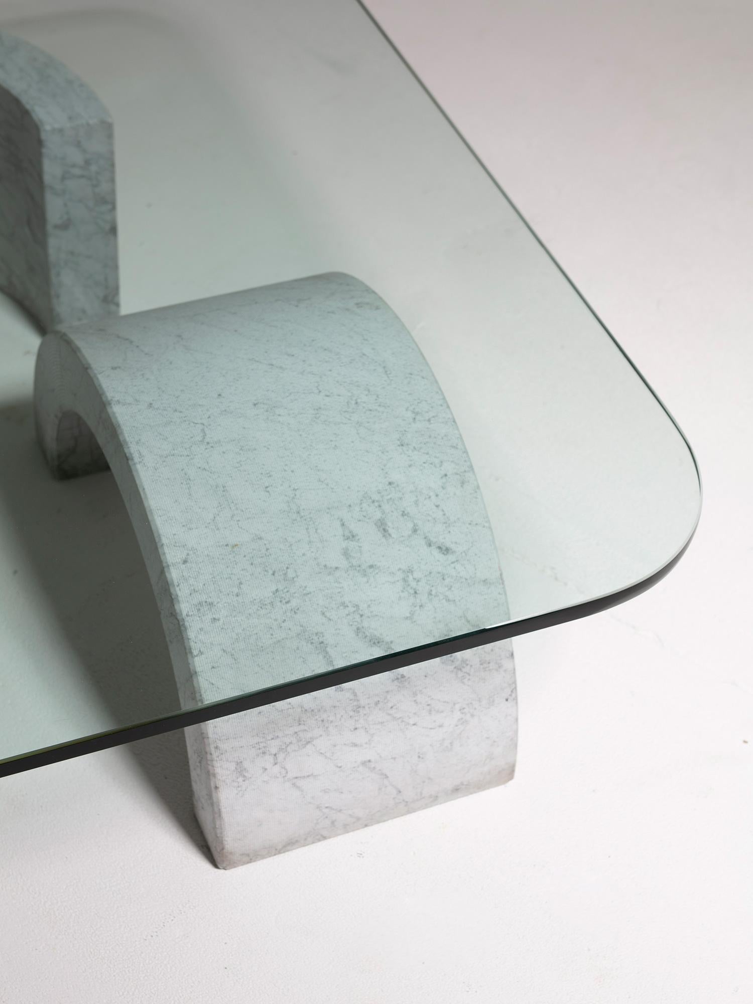 Niedriger Tisch „Groppo“ aus Marmor und Glas von Raffaello Repossi für Up&Up, Italien, 1970er Jahre 1