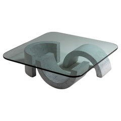 Vintage "Groppo" Marble and Glass Low Table by Raffaello Repossi for Up&Up, Italy, 1970s