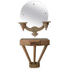 Grosfeld House 1940
s Carved Wall Console and Mirror Grosfeld House 1940
s Carved Wall Console and Mirror