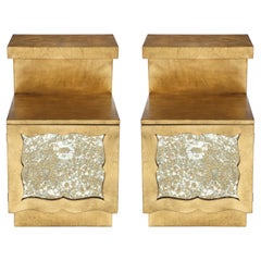 Grosfeld House 22-Karat Gold vergoldete Nachttische