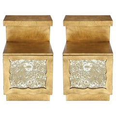 Grosfeld House 22-Karat Gold Gilded Nightstands