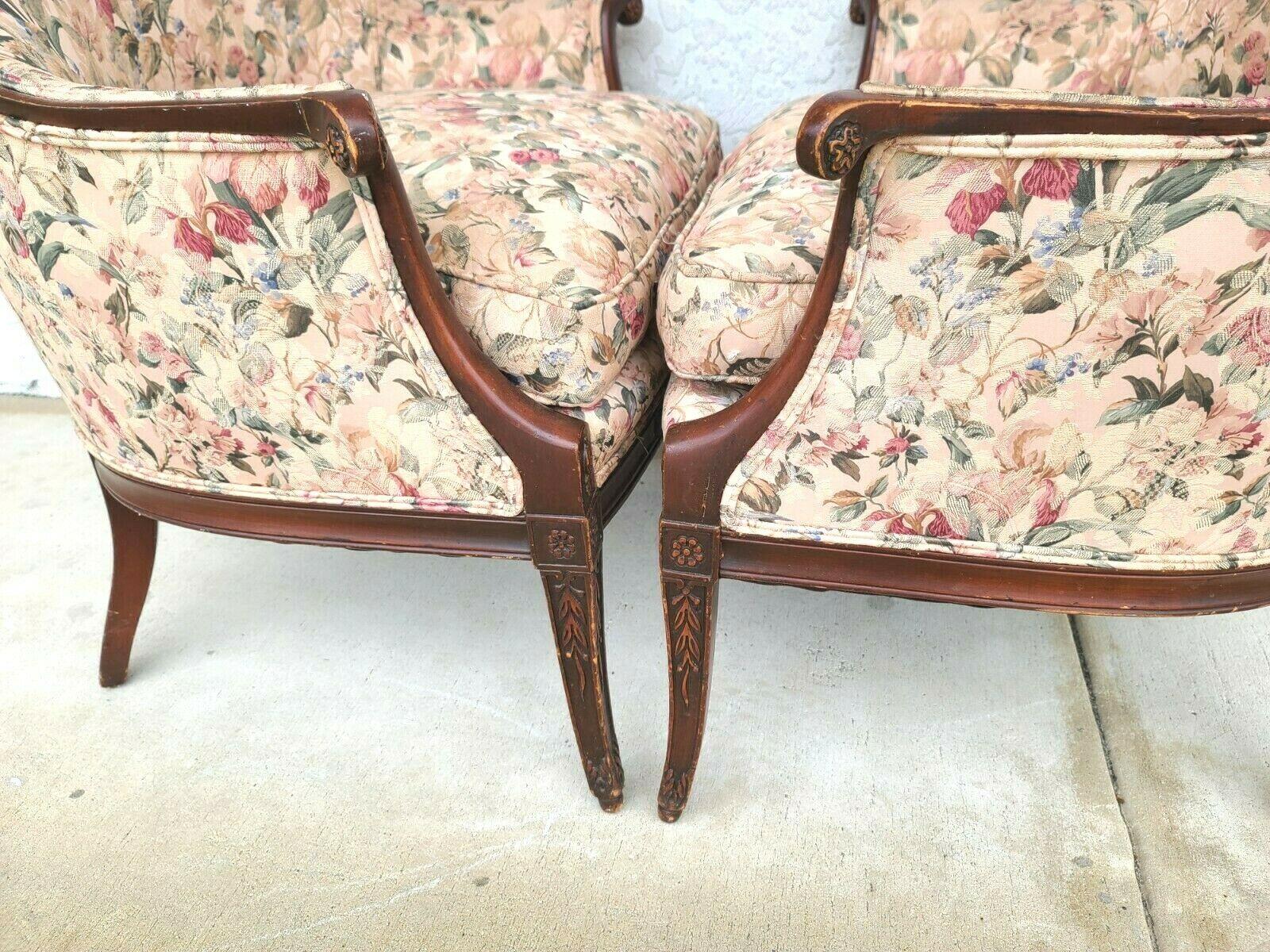 Grosfeld House Armchairs Carved Ribbons & Bows, Set of 2 1