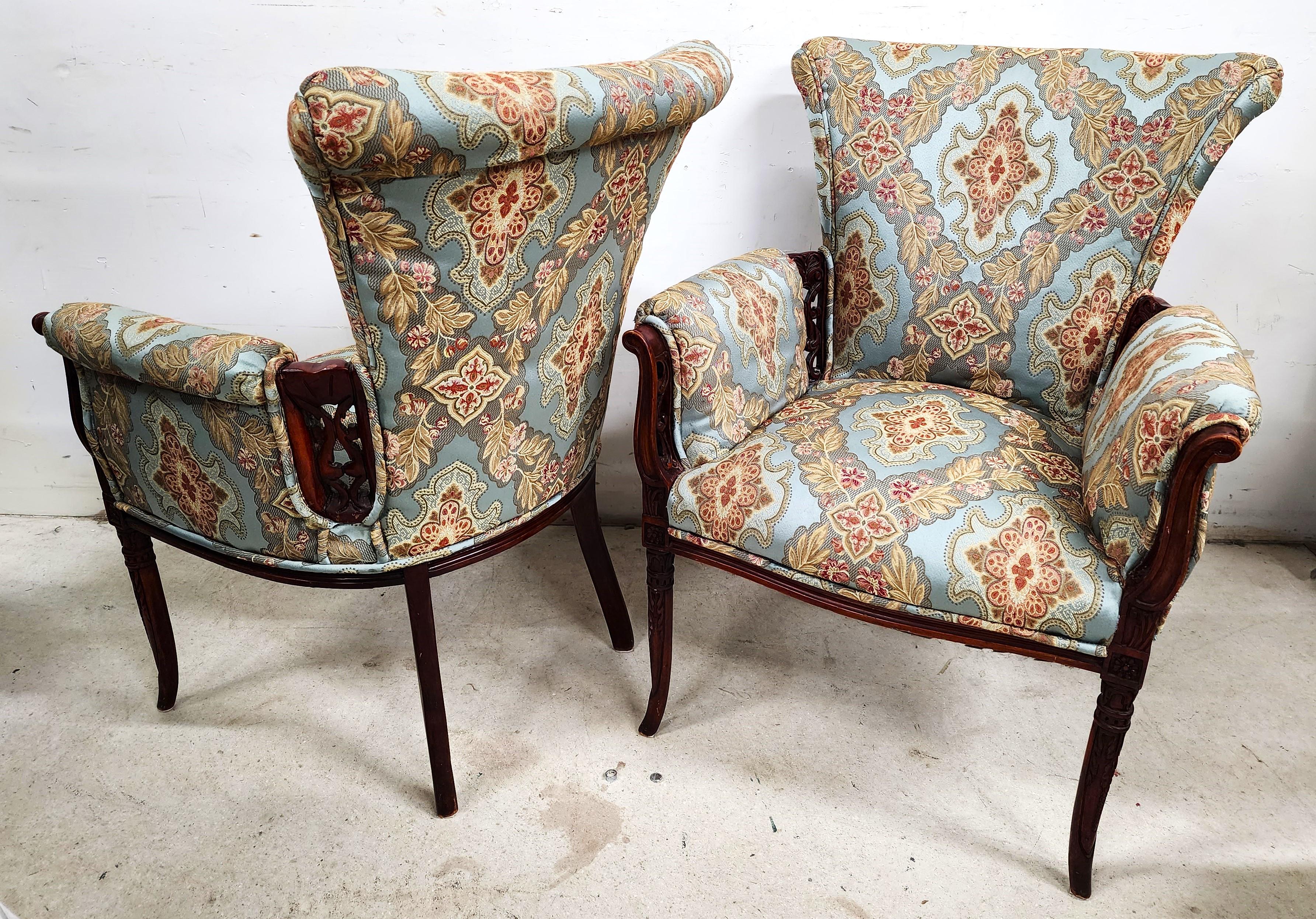 Regency GROSFELD HOUSE Armchairs Carved Rosewood For Sale