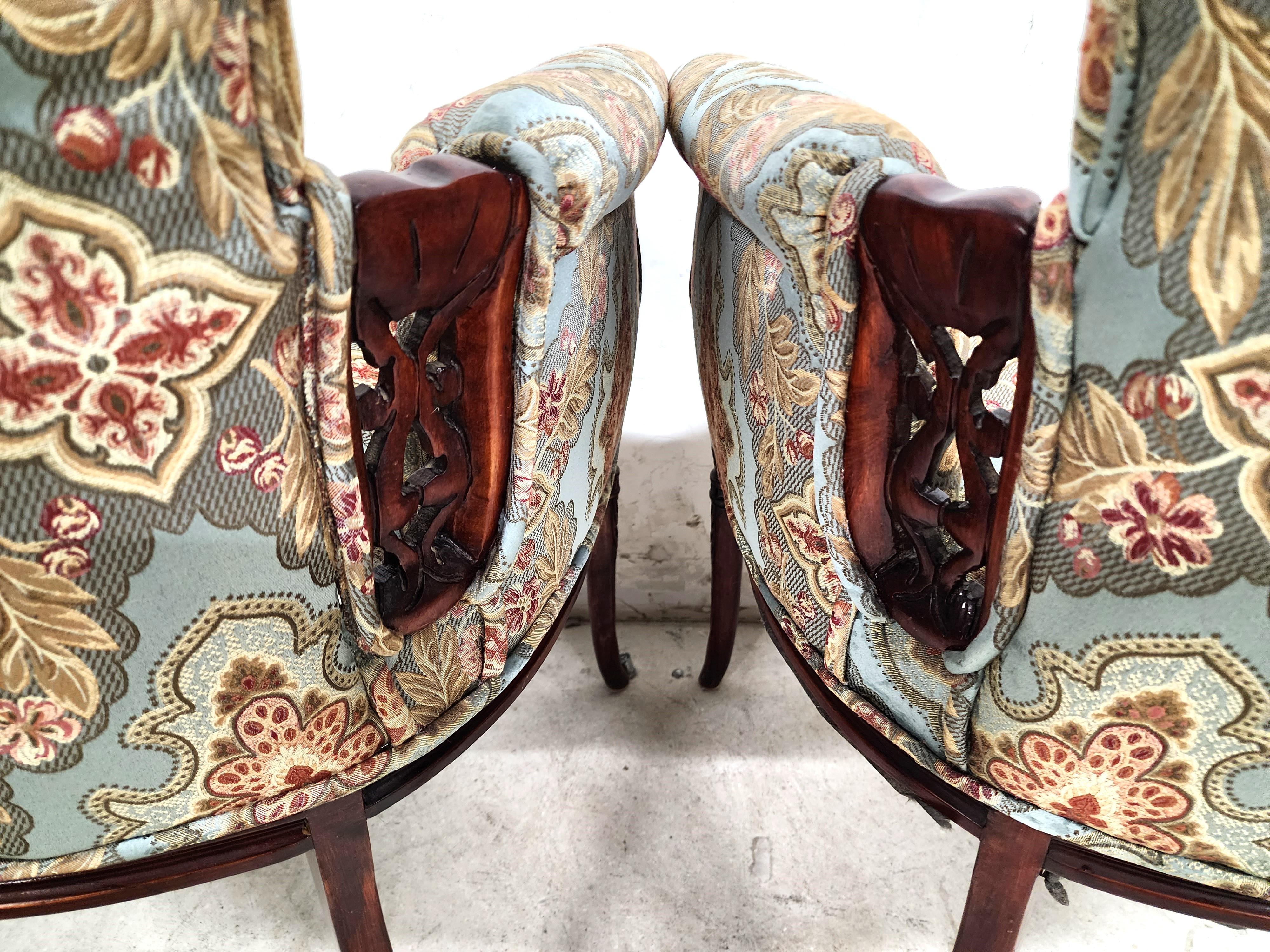 GROSFELD HOUSE Armchairs Carved Rosewood For Sale 2