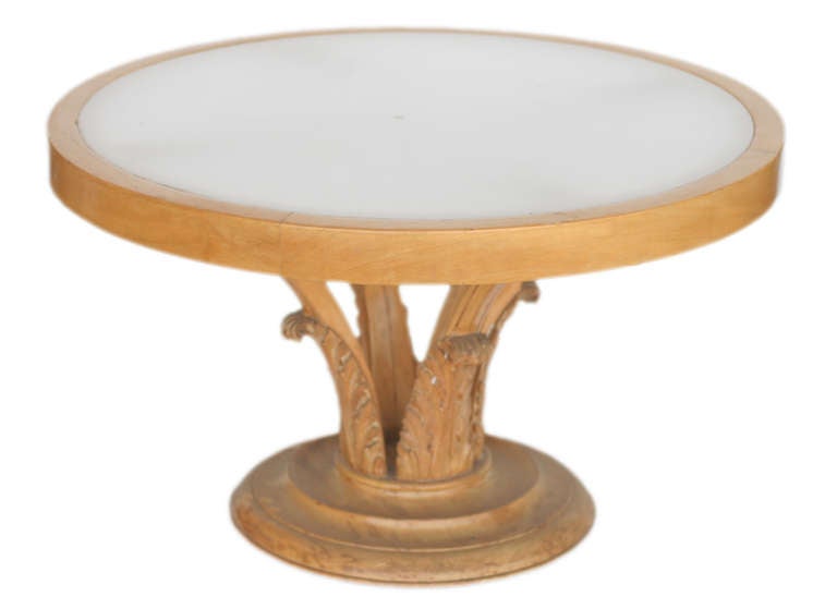 American Grosfeld House Art Deco Carved Palm Leaf Coffee Table, circa 1940