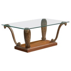 Grosfeld House Attribution, table basse, Wood Wood, Glass, USA, années 1950