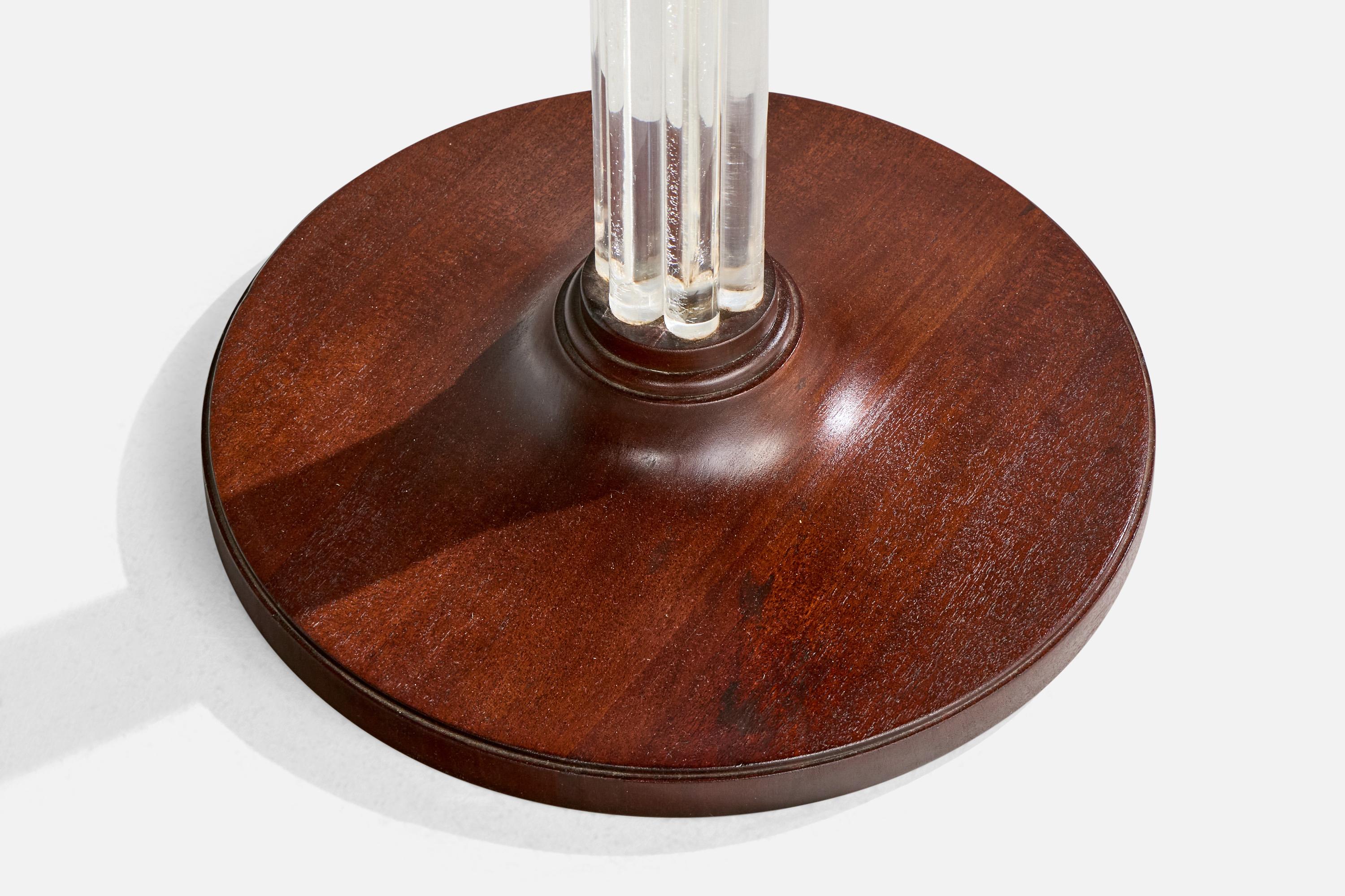 Attribuzione Grosfeld House, Tavolino, Wood, Lucite, Specchio, USA, anni '40 in vendita 6