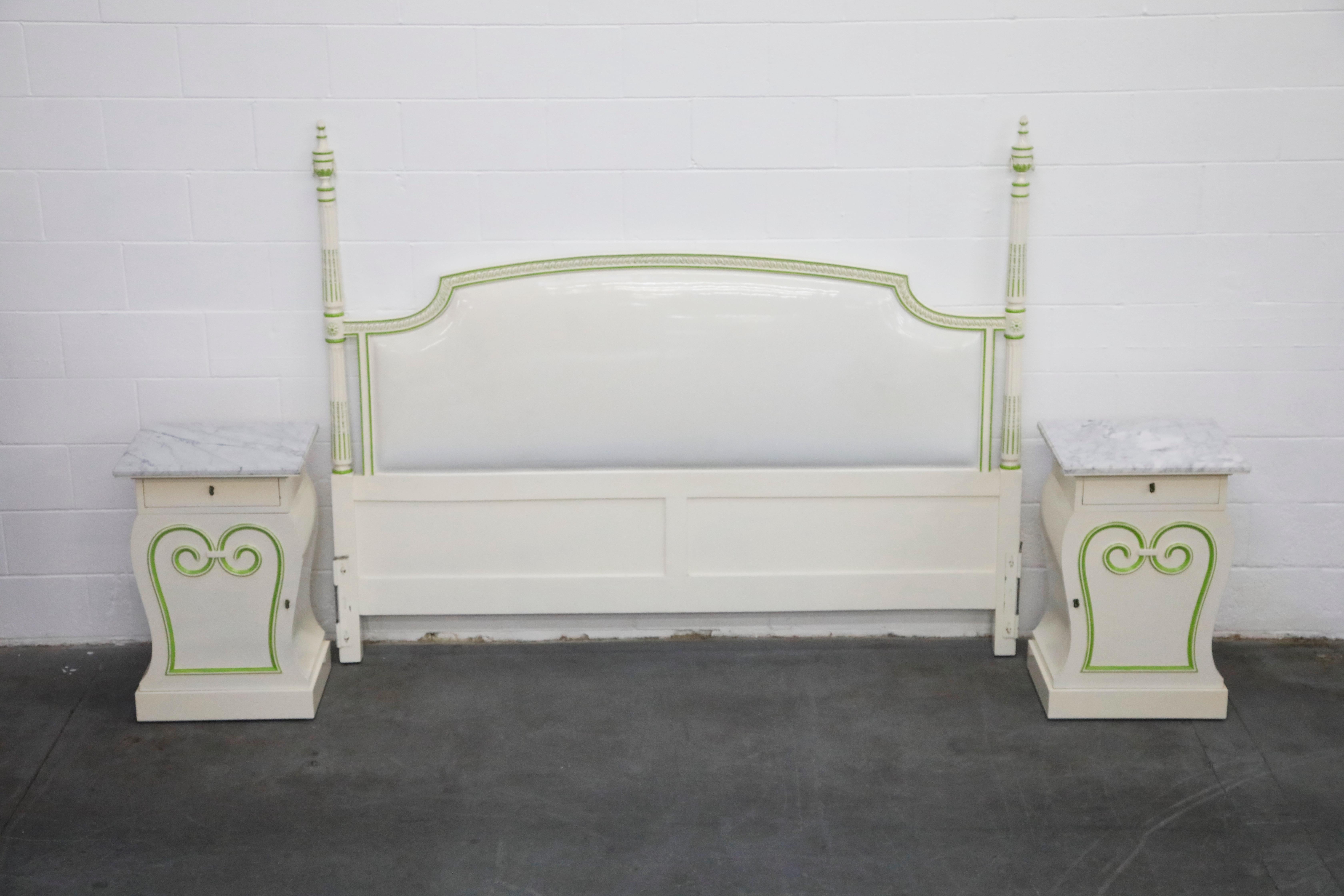 Grosfeld House Carrara Marble Complete Bedroom Set, circa 1940s, Signed 4