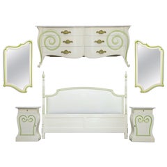 Grosfeld House Carrara-Marmor Komplettes Schlafzimmer-Set, ca. 1940er Jahre, signiert