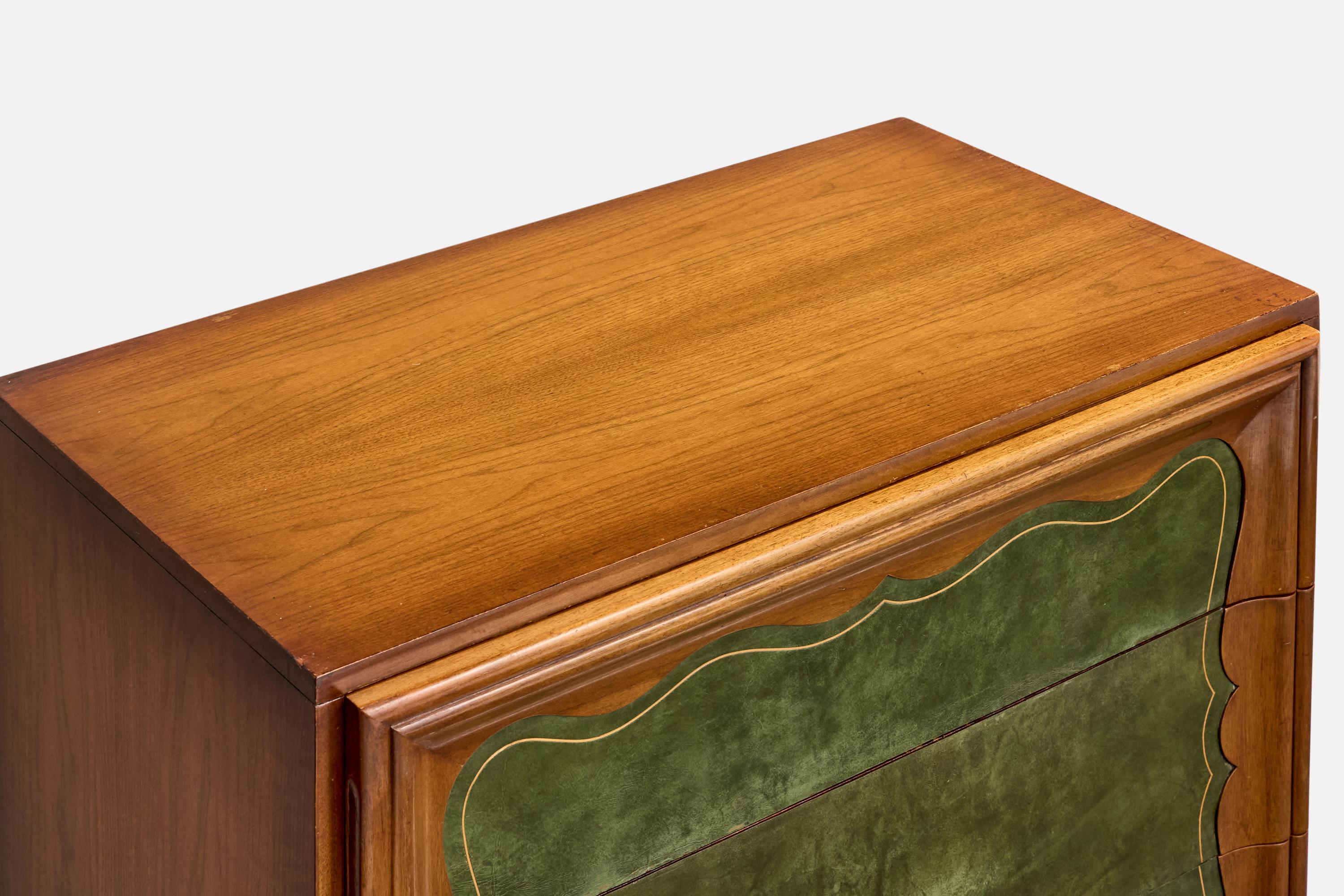 Grosfeld House, Chests of Drawers, Walnut, Leather, USA, 1940s For Sale 6