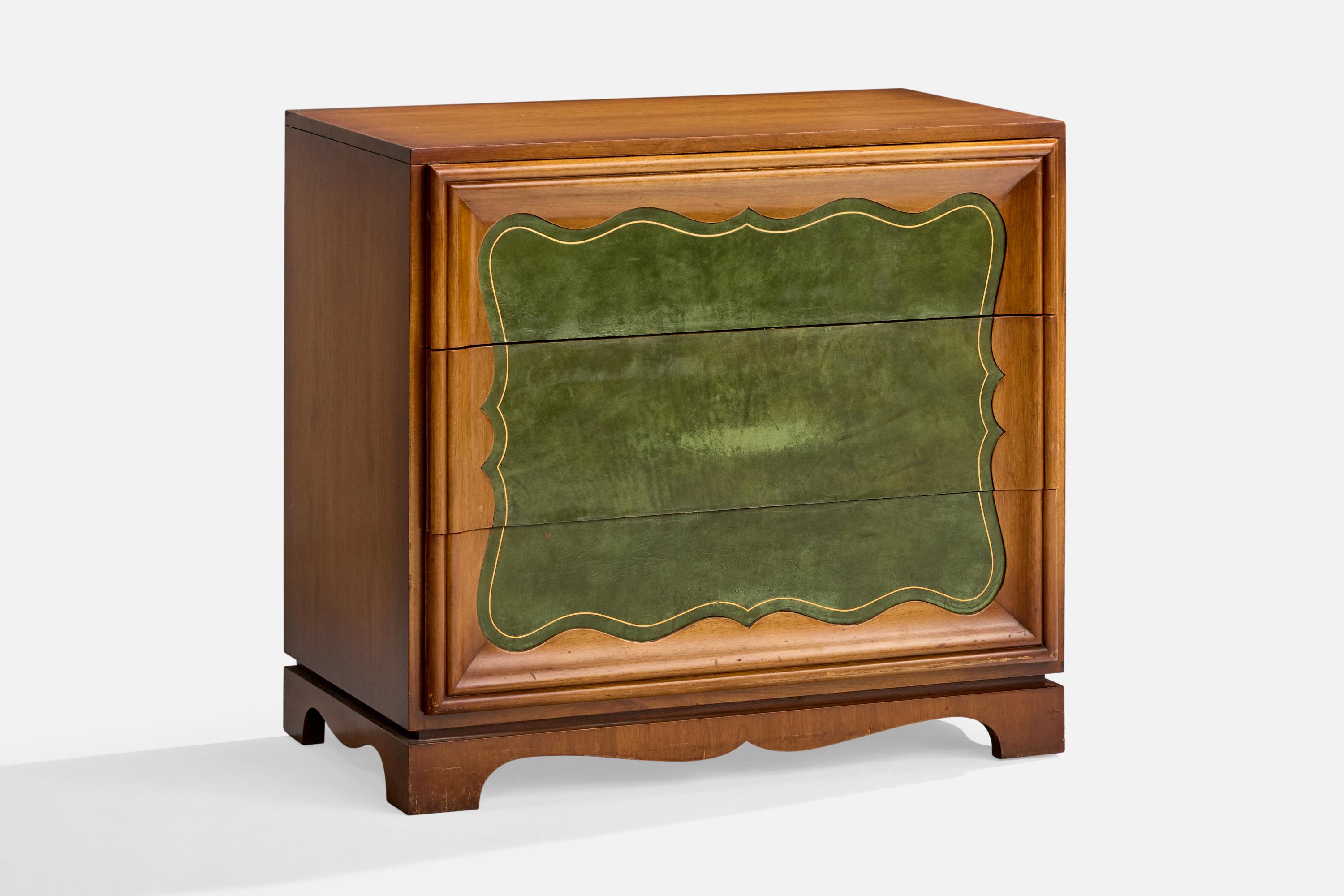 Mid-20th Century Grosfeld House, Chests of Drawers, Walnut, Leather, USA, 1940s For Sale