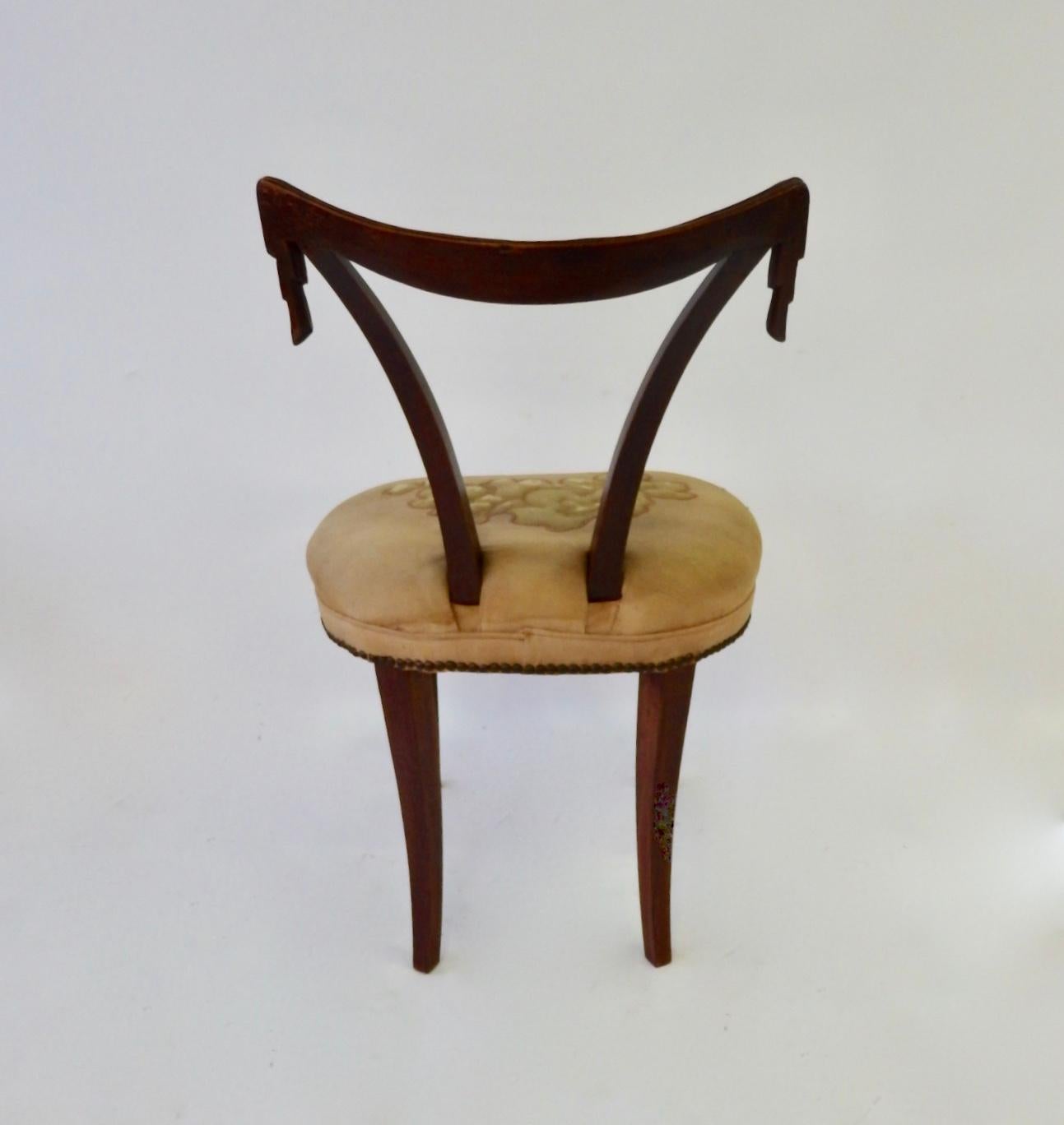 Carved Grosfeld House Draped Side Chair For Sale