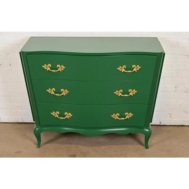 American Grosfeld House French Provincial Louis XV Chest of Drawers, Newly Refinished For Sale