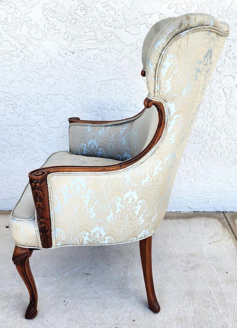 Grosfeld House French Wingback Armchair In Good Condition For Sale In Lake Worth, FL