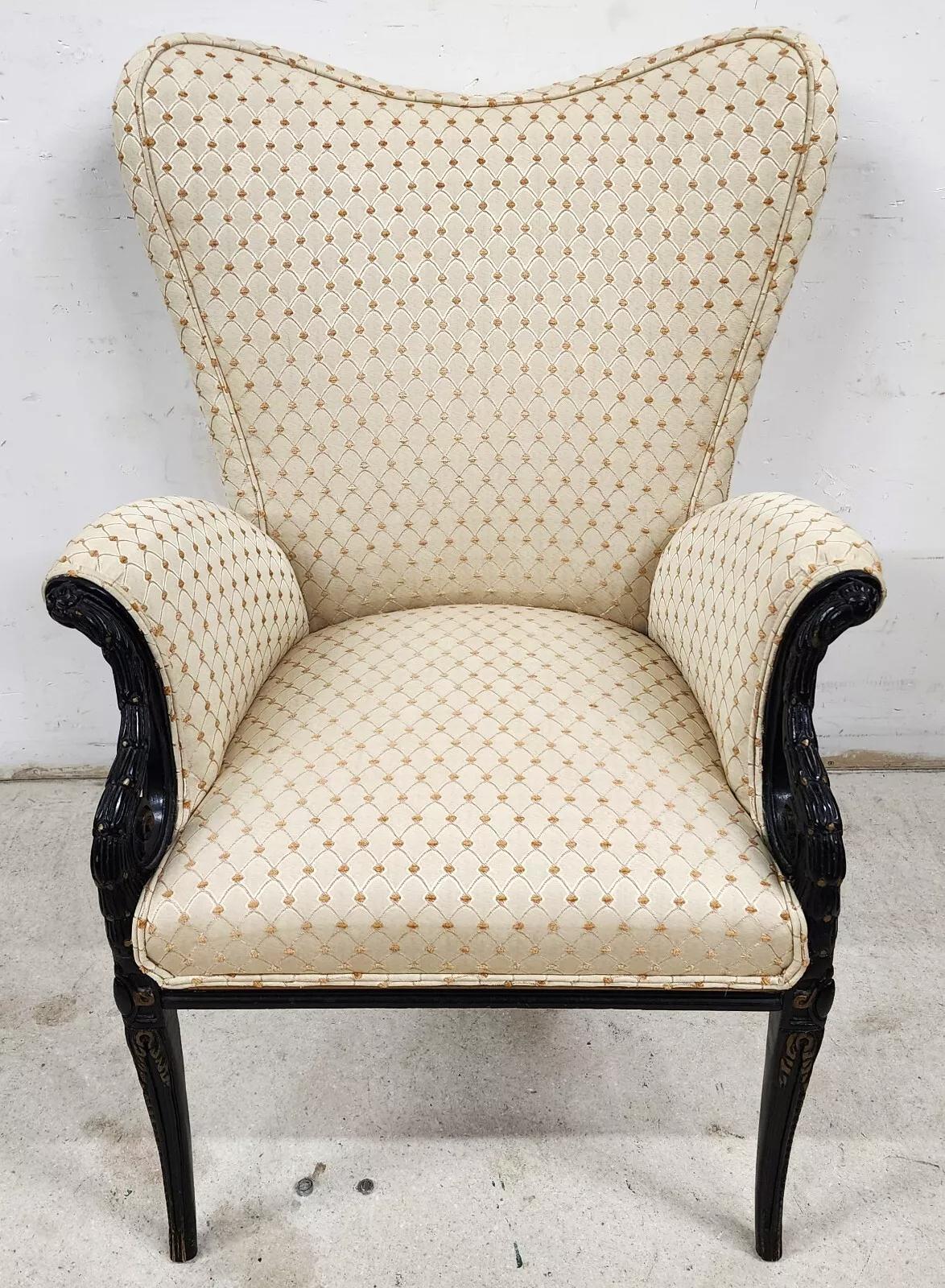 Grosfeld House French Wingback Armchair In Good Condition For Sale In Lake Worth, FL