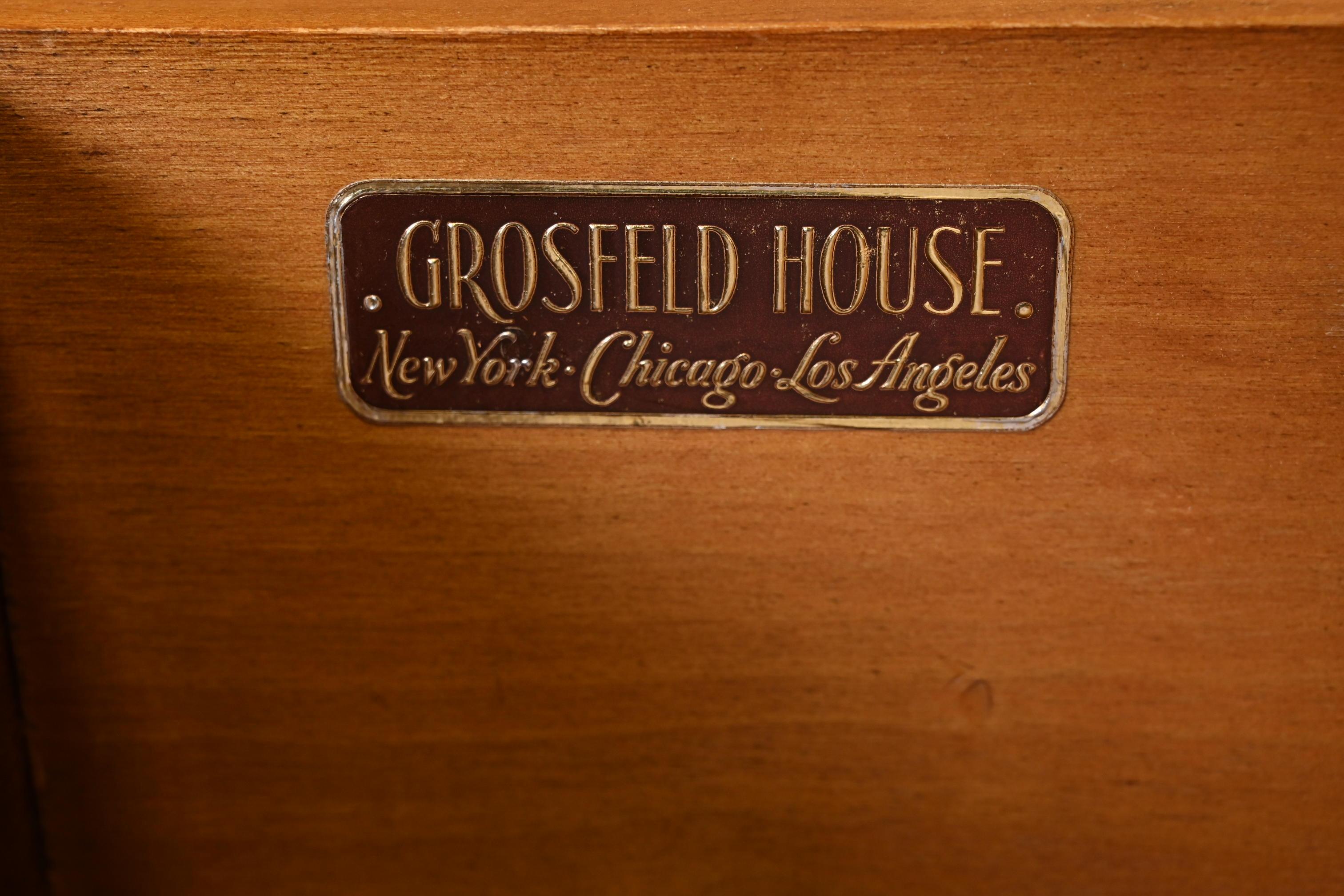 Grosfeld House Hollywood Regency Empire Mahogany Lighted Bar Cabinet For Sale 6