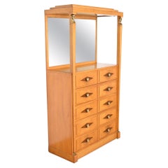 Grosfeld House Hollywood Regency Empire Mahogany Lighted Bar Cabinet