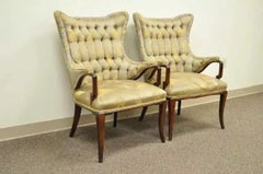 Grosfeld House Hollywood Regency Mahogany Arm Chairs after Dorothy Draper - Pair