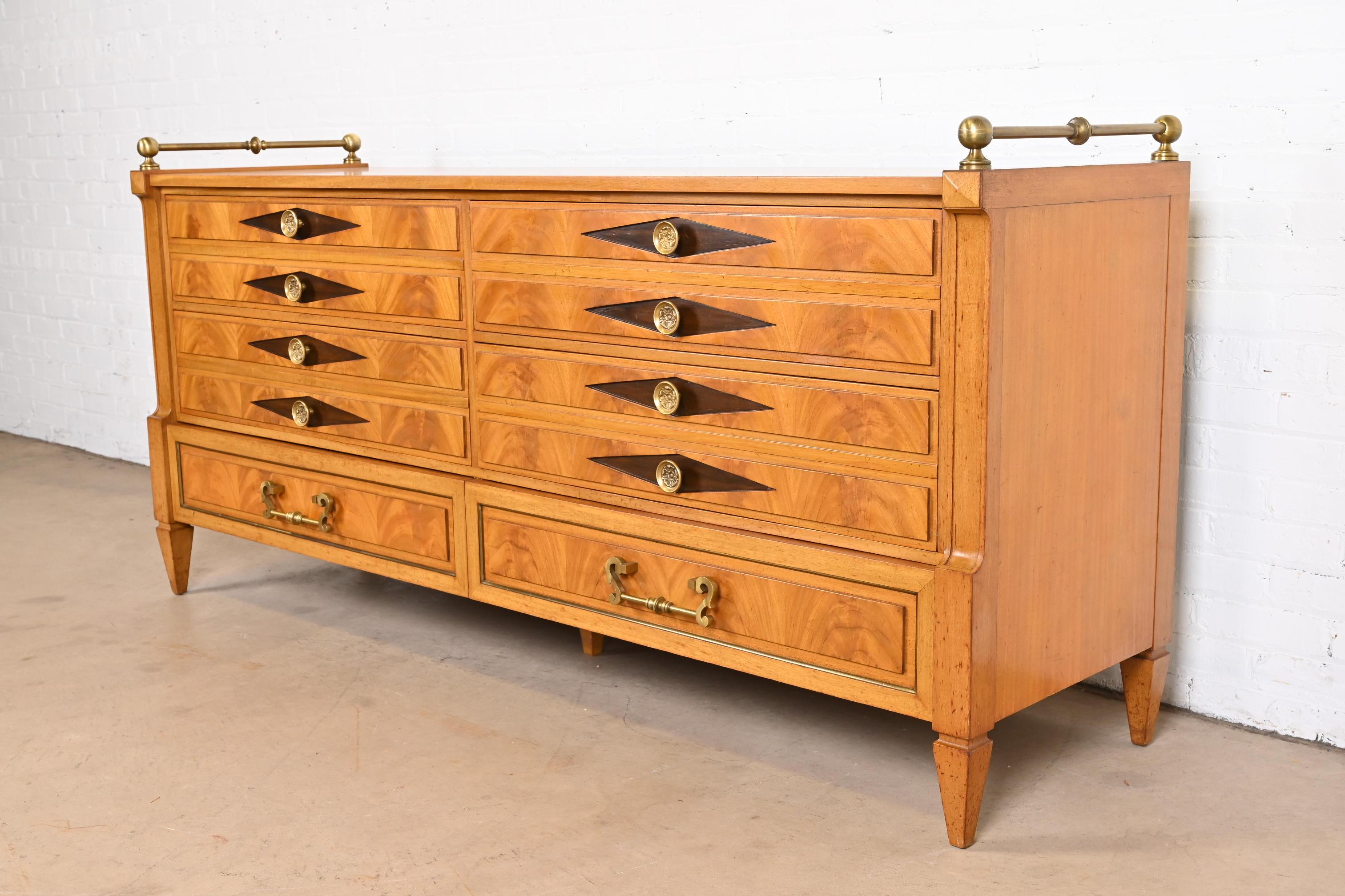 Grosfeld House Hollywood Regency Mahogany Dresser or Credenza In Good Condition In South Bend, IN